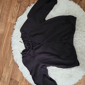 Sanctuary Black Tie-Neck Blouse